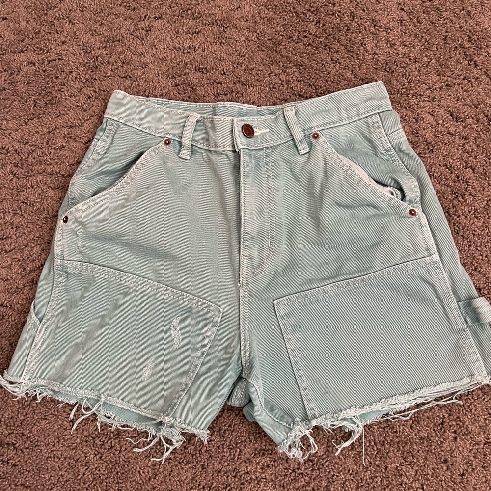 Urban Outfitters BDG teal distressed cargo shorts!